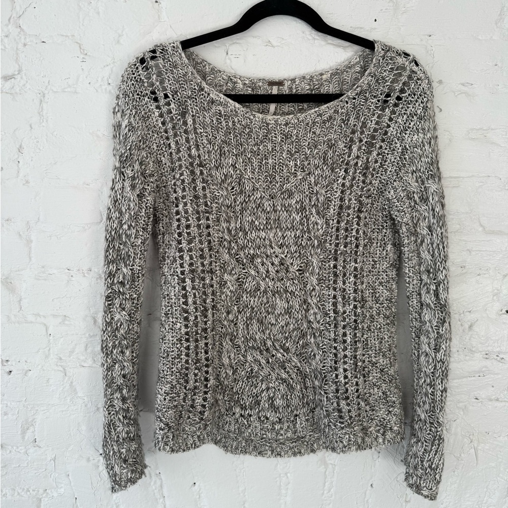 Free People Gray Knit Women's Sweater